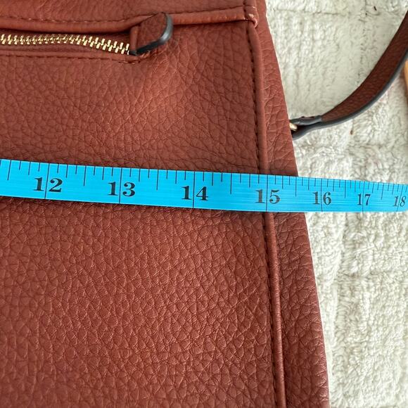 Urban Expressions Brown Large Crossbody Shoulder Satchel Handbag Purse - Picture 10 of 16